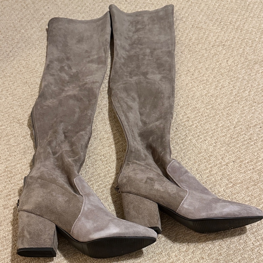 Faux suede over the knee boots